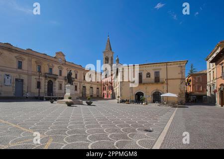 Sulmona, L`Aquila, Italy - 25 August 2022: The Piazza XX Settembre in Sulmona Stock Photo